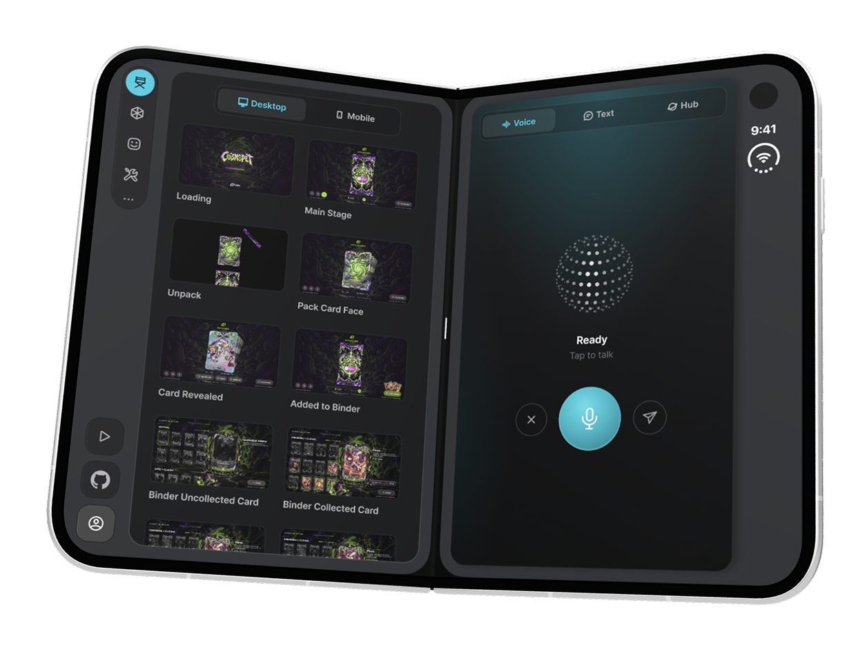 Obby Studio game production interface on a foldable phone